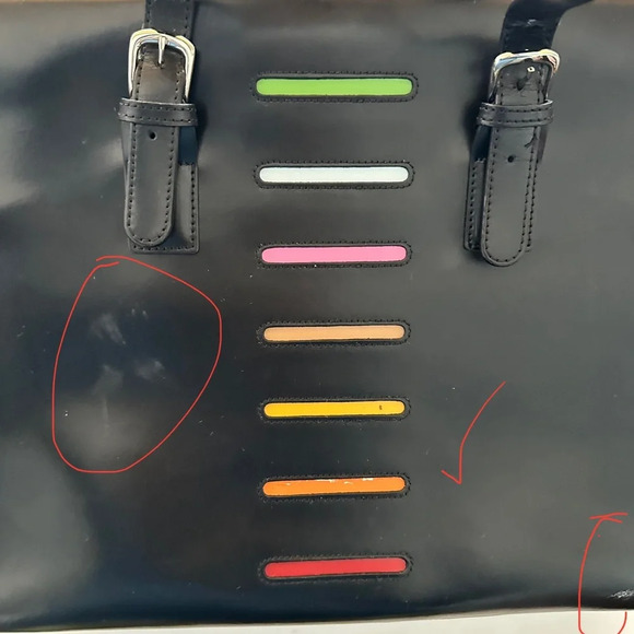 JACK GEORGES Italian Black Leather Tote - Picture 12 of 13